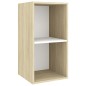 vidaXL Muebles de salón 4 pzas madera ingeniería blanco y roble Sonoma