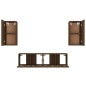 vidaXL Set de muebles para TV 4 pzas madera contrachapada marrón roble