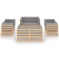 vidaXL Juego de muebles de jardín 8 pzas y cojines madera pino maciza