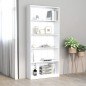 vidaXL Estantería de 5 niveles madera contrachapada blanca 80x24x175cm vidaXL Estantería de 5 niveles madera contrachapada blanca 80x24x175cm