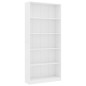 vidaXL Estantería de 5 niveles madera contrachapada blanca 80x24x175cm vidaXL Estantería de 5 niveles madera contrachapada blanca 80x24x175cm