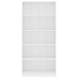 vidaXL Estantería de 5 niveles madera contrachapada blanca 80x24x175cm vidaXL Estantería de 5 niveles madera contrachapada blanca 80x24x175cm