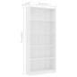 vidaXL Estantería de 5 niveles madera contrachapada blanca 80x24x175cm vidaXL Estantería de 5 niveles madera contrachapada blanca 80x24x175cm