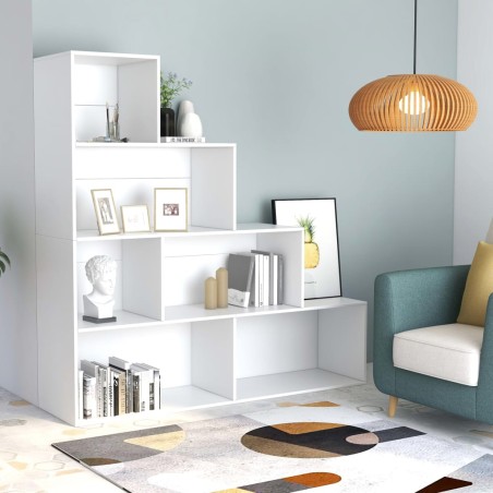vidaXL Estantería/divisor madera contrachapada blanco 155x24x160 cm