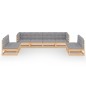 vidaXL Muebles de jardín 8 piezas con cojines de madera de pino maciza vidaXL Muebles de jardín 8 piezas con cojines de madera de pino maciza