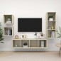 vidaXL Juego de muebles de salón 4 pzas madera ingeniería roble Sonoma