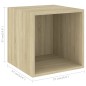 vidaXL Juego de muebles de salón 4 pzas madera ingeniería roble Sonoma
