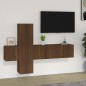 vidaXL Set de muebles para TV 3 pzas madera contrachapada roble marrón