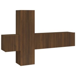 vidaXL Set de muebles para TV 3 pzas madera contrachapada roble marrón