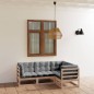 vidaXL Muebles de jardín 4 piezas con cojines de madera de pino maciza vidaXL Muebles de jardín 4 piezas con cojines de madera de pino maciza