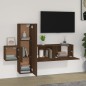 vidaXL Set de muebles para TV 3 pzas madera contrachapada roble marrón