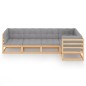 vidaXL Juego de muebles de jardín 5 pzas y cojines madera pino maciza vidaXL Juego de muebles de jardín 5 pzas y cojines madera pino maciza