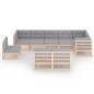 vidaXL Juego de muebles de jardín 9 pzas y cojines madera maciza pino vidaXL Juego de muebles de jardín 9 pzas y cojines madera maciza pino