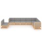 vidaXL Juego de muebles de jardín 10 pzas y cojines madera maciza pino vidaXL Juego de muebles de jardín 10 pzas y cojines madera maciza pino