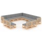 vidaXL Juego de muebles de jardín 13 pzas y cojines madera maciza pino vidaXL Juego de muebles de jardín 13 pzas y cojines madera maciza pino