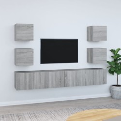 vidaXL Set de muebles para TV 7 pzas madera contrachapada gris Sonoma