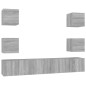 vidaXL Set de muebles para TV 7 pzas madera contrachapada gris Sonoma vidaXL Set de muebles para TV 7 pzas madera contrachapada gris Sonoma