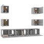 vidaXL Set de muebles para TV 7 pzas madera contrachapada gris Sonoma vidaXL Set de muebles para TV 7 pzas madera contrachapada gris Sonoma