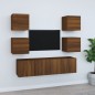 vidaXL Set de muebles para TV 6 pzas madera contrachapada roble marrón