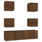 vidaXL Set de muebles para TV 6 pzas madera contrachapada roble marrón
