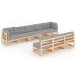 vidaXL Muebles de jardín 8 pzas y cojines madera maciza pino vidaXL Muebles de jardín 8 pzas y cojines madera maciza pino