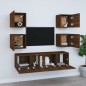 vidaXL Set de muebles para TV 6 pzas madera contrachapada roble marrón