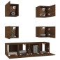 vidaXL Set de muebles para TV 6 pzas madera contrachapada roble marrón