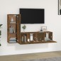 vidaXL Set de muebles de TV 3 pzas madera contrachapada roble ahumado vidaXL Set de muebles de TV 3 pzas madera contrachapada roble ahumado