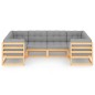 vidaXL Juego de muebles de jardín 6 pzas y cojines madera maciza pino vidaXL Juego de muebles de jardín 6 pzas y cojines madera maciza pino