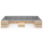 vidaXL Juego de muebles de jardín 11 pzas y cojines madera maciza pino vidaXL Juego de muebles de jardín 11 pzas y cojines madera maciza pino