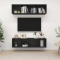 vidaXL Muebles de salón de pared 2 uds madera ingeniería negro vidaXL Muebles de salón de pared 2 uds madera ingeniería negro
