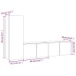vidaXL Set de muebles de TV 3 pzas madera contrachapada roble ahumado vidaXL Set de muebles de TV 3 pzas madera contrachapada roble ahumado