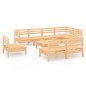 vidaXL Juego de muebles de jardín 9 piezas madera maciza de pino vidaXL Juego de muebles de jardín 9 piezas madera maciza de pino
