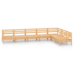 vidaXL Juego de muebles de jardín 7 piezas madera maciza de pino