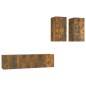 vidaXL Set de muebles de TV 4 pzas madera contrachapada roble ahumado vidaXL Set de muebles de TV 4 pzas madera contrachapada roble ahumado