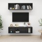 vidaXL Muebles de salón de pared 2 uds madera ingeniería gris brillo vidaXL Muebles de salón de pared 2 uds madera ingeniería gris brillo