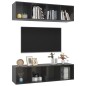 vidaXL Muebles de salón de pared 2 uds madera ingeniería gris brillo vidaXL Muebles de salón de pared 2 uds madera ingeniería gris brillo