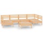 vidaXL Juego de muebles de jardín 7 piezas madera maciza de pino