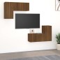vidaXL Set de muebles para TV 4 pzas madera contrachapada marrón roble