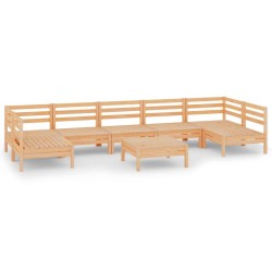 vidaXL Juego de muebles de jardín 8 piezas madera maciza de pino