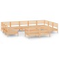 vidaXL Juego de muebles de jardín 12 piezas madera maciza de pino vidaXL Juego de muebles de jardín 12 piezas madera maciza de pino