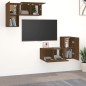 vidaXL Set de muebles para TV 4 pzas madera contrachapada marrón roble
