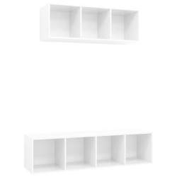 vidaXL Juego de muebles de salón 2 pzs madera ingeniería blanco brillo