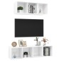 vidaXL Juego de muebles de salón 2 pzs madera ingeniería blanco brillo