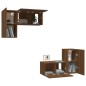 vidaXL Set de muebles para TV 4 pzas madera contrachapada marrón roble