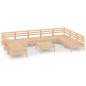 vidaXL Juego muebles de jardín 10 piezas madera maciza pino vidaXL Juego muebles de jardín 10 piezas madera maciza pino