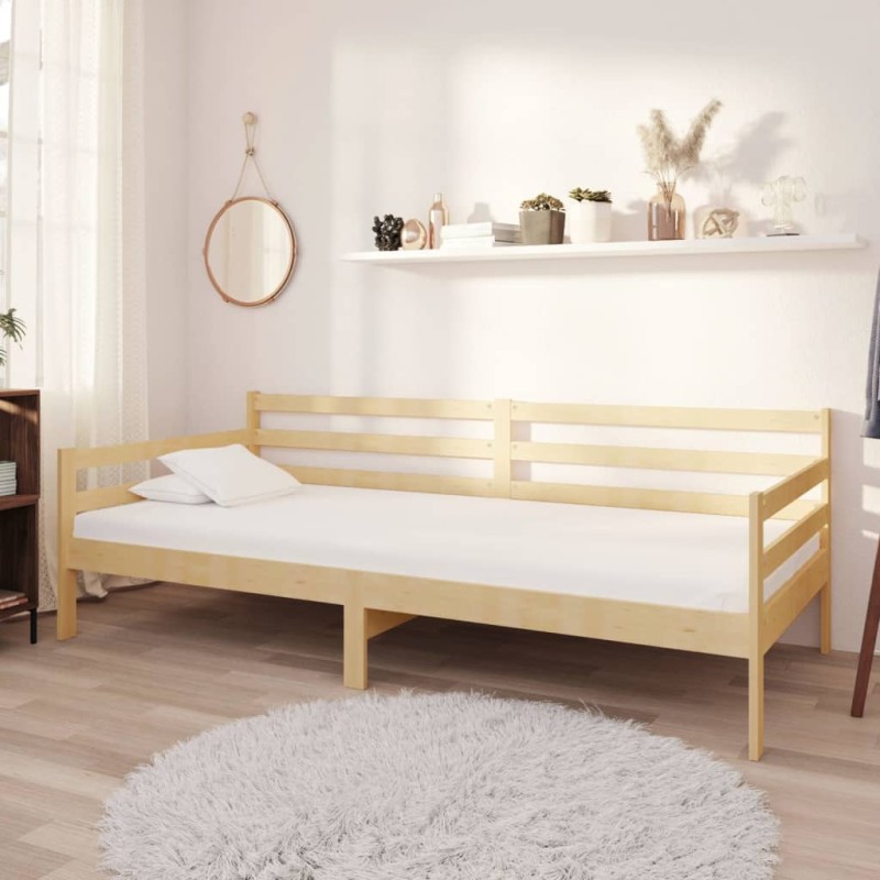 vidaXL Sofá cama con colchón madera de pino maciza 90x200 cm vidaXL Sofá cama con colchón madera de pino maciza 90x200 cm