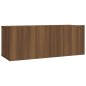 vidaXL Set de muebles para TV 2 pzas madera contrachapada roble marrón