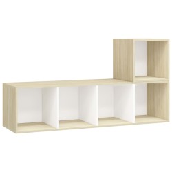 vidaXL Muebles de salón 2 pzas madera ingeniería blanco y roble Sonoma