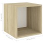 vidaXL Muebles de salón 2 pzas madera ingeniería blanco y roble Sonoma